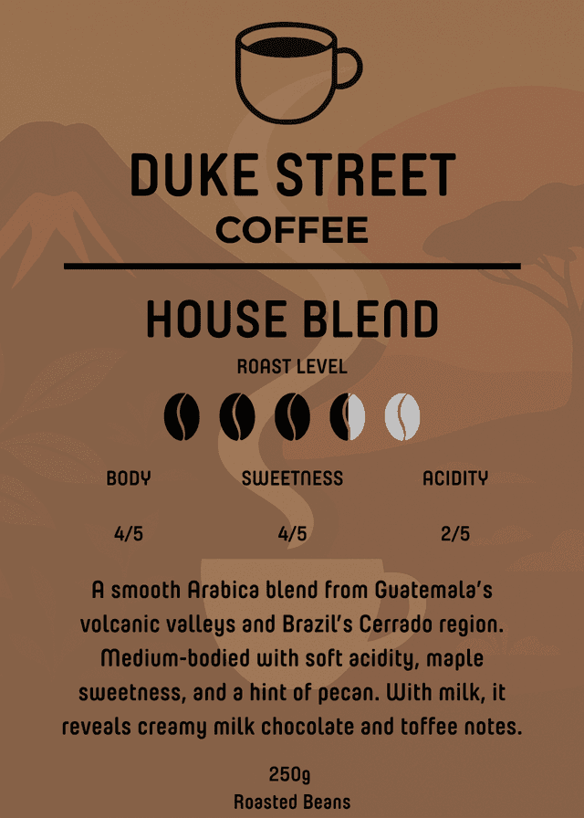 Duke Street Coffee House Beans 250g